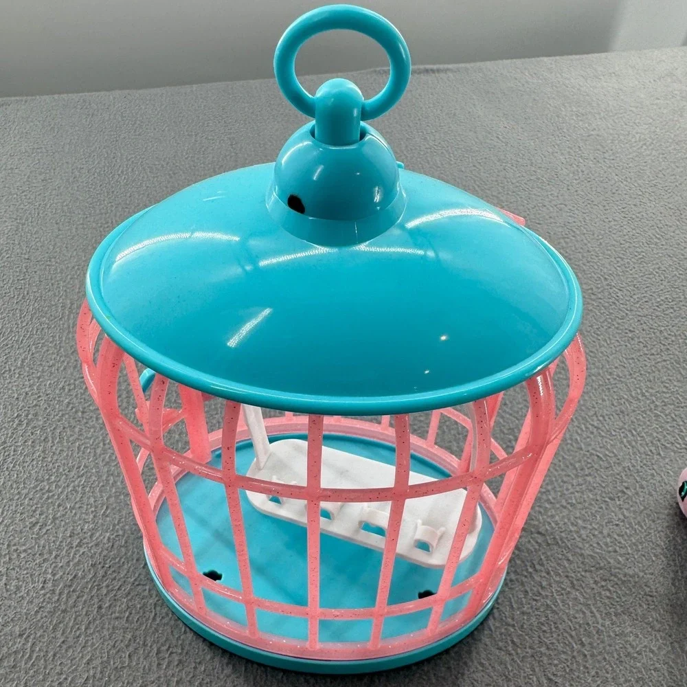 Little Live Pets Bird Cage Toy Kid Teal Interactive Flocked imaginative pretend